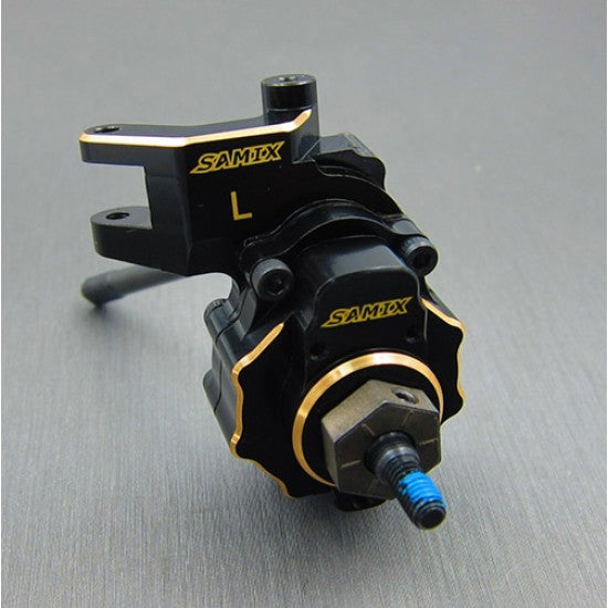 サミックス Traxxas TRX-4用 真鍮製ステアリングナックル(ブラック) (2個) (51g) TRX4-4412