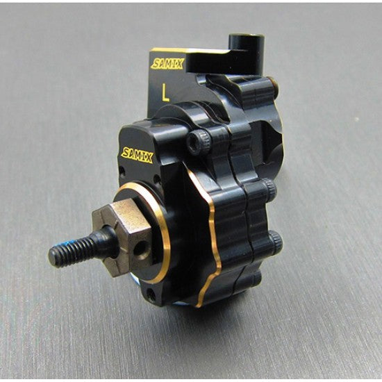 サミックス Traxxas TRX-4用 真鍮製ステアリングナックル(ブラック) (2個) (51g) TRX4-4412