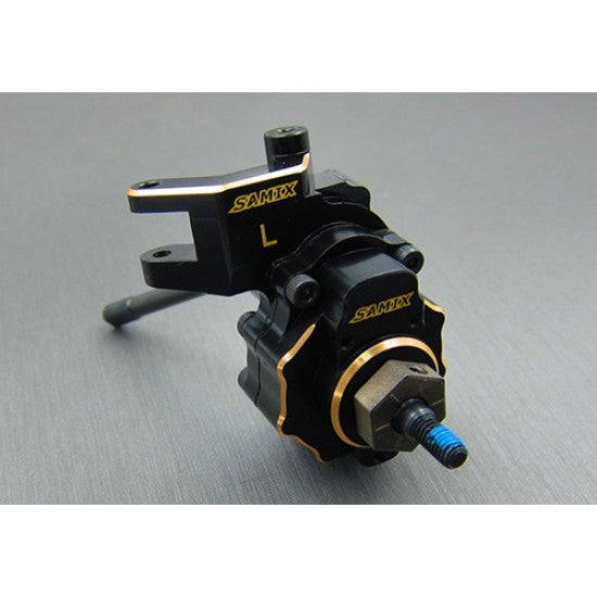 サミックス Traxxas TRX-4用 真鍮製ステアリングナックル(ブラック) (2個) (51g) TRX4-4412