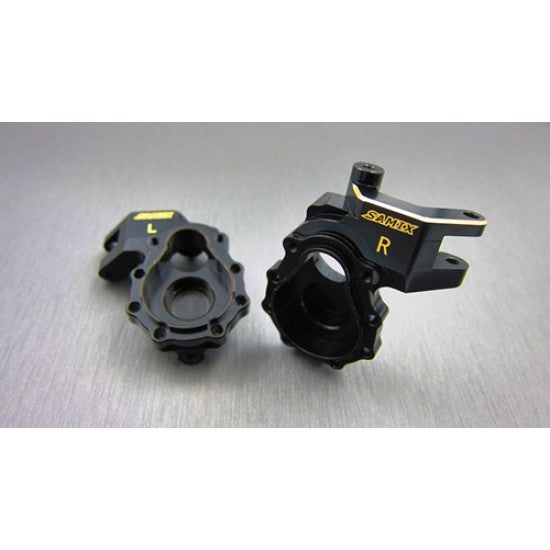 サミックス Traxxas TRX-4用 真鍮製ステアリングナックル(ブラック) (2個) (51g) TRX4-4412