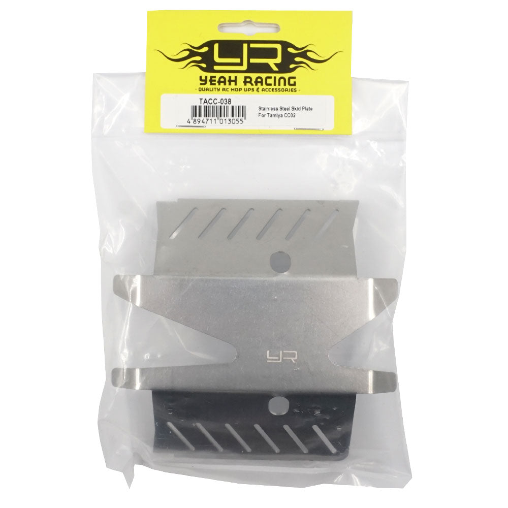 Yeah Racing タミヤ CC-02用 ステンレススチール スキッドプレート TACC-038