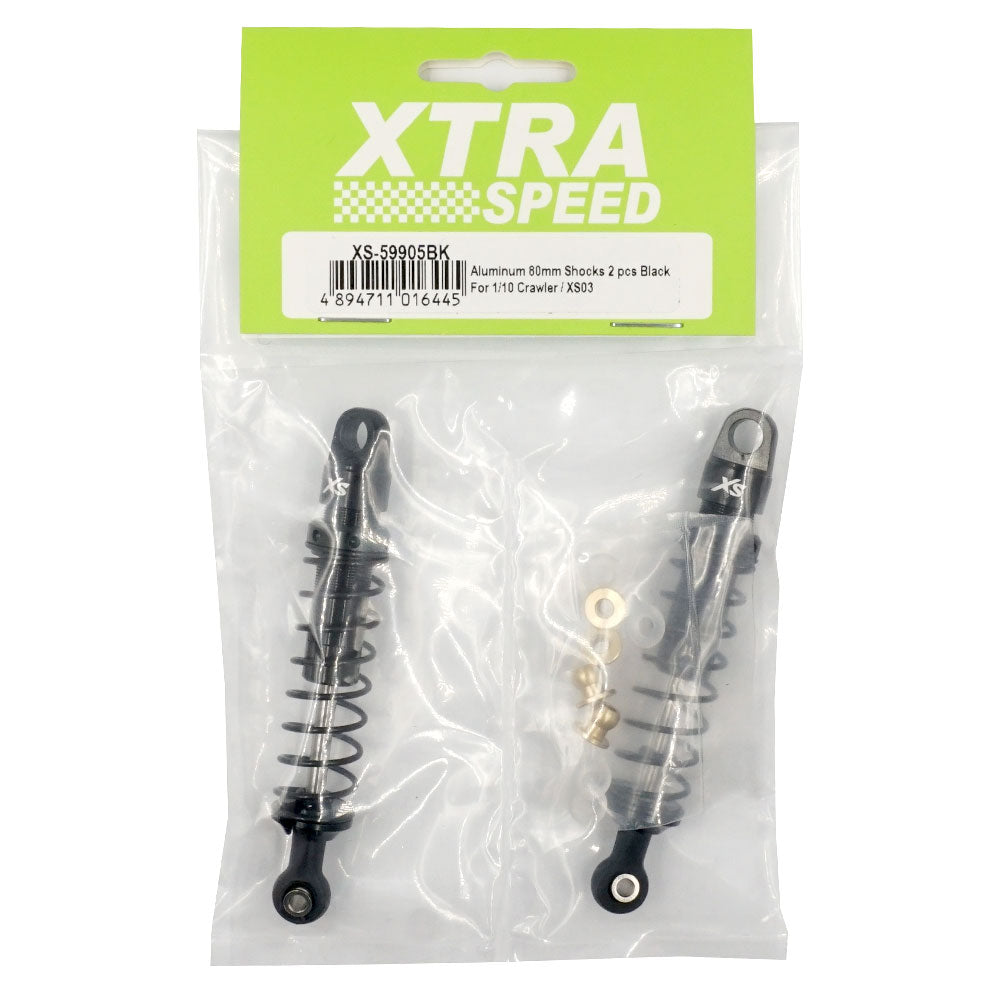 Xtra Speed アルミ 82mm ショックアブソーバー 2個 ブラック 1/10 クローラー / XS03用 XS-59905BK