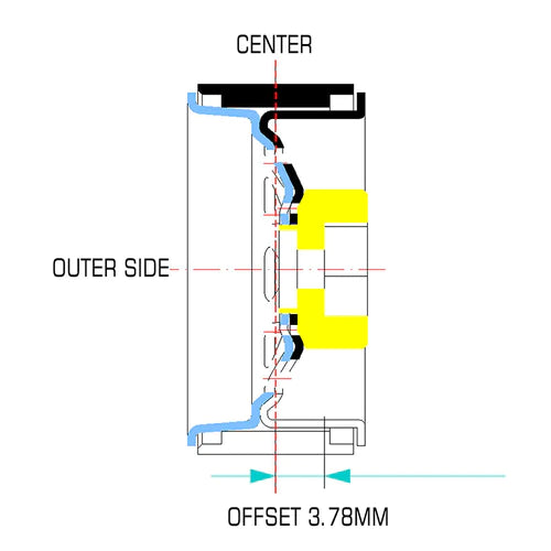 1/18~1/24 TRX4M SCX24 FCX24 ミニクローラー用 1.0 インチ スタンプ ディープディッシュスチール ホイール リム (4本) マイナスオフセット 3.78mm (W1004)