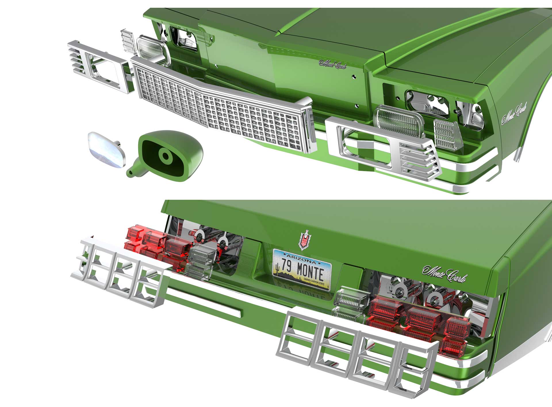 Redcat シボレー モンテカルロ ローライダーRC カー 1/10 スケール 1979 パープル 塗装済み完成品