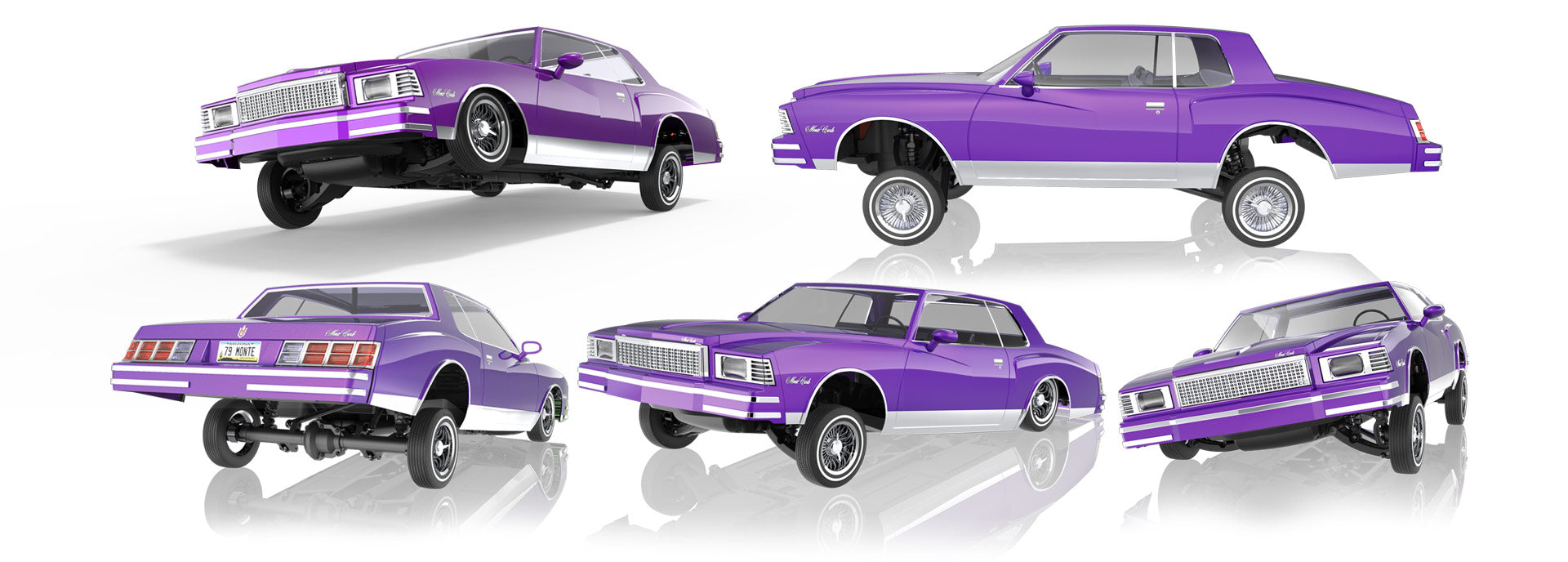 Redcat シボレー モンテカルロ ローライダーRC カー 1/10 スケール 1979 パープル 塗装済み完成品