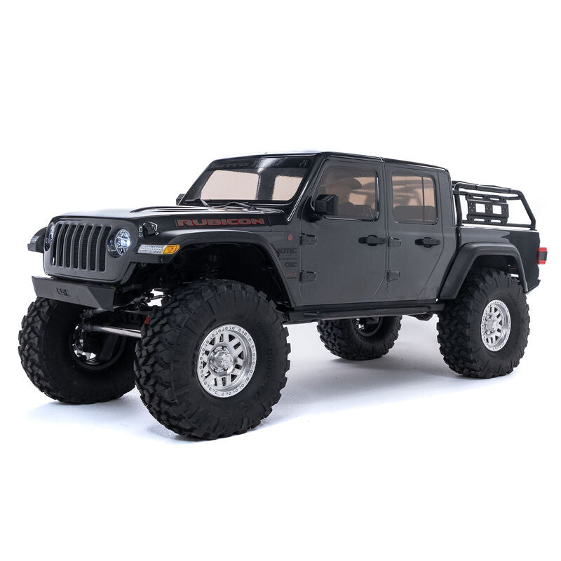 アキシャル 1/10 SCX10 III ジープ JT グラディエーター 4X4 ロッククローラー ポータル付き RTR、グレー