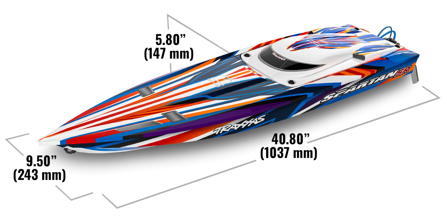 トラクサス スパルタンSR "高性能RTRレースボート、ブラシレス、TQ 2.4GHzプロポ、自動復元機能付き 103076-4 各色