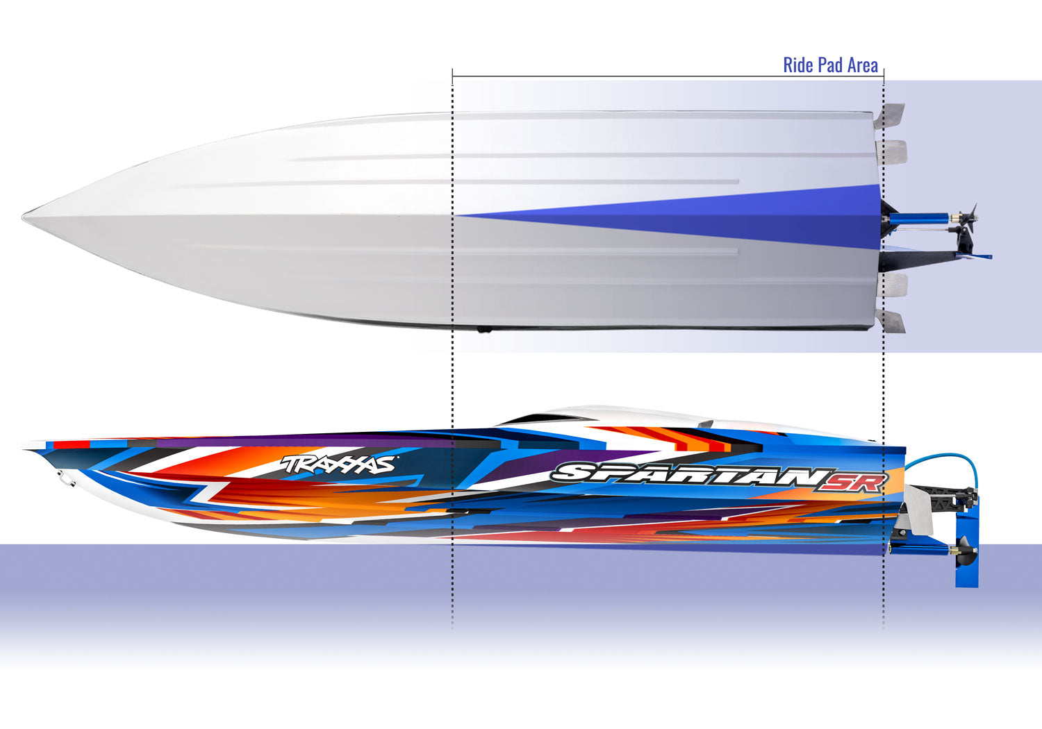 トラクサス スパルタンSR "高性能RTRレースボート、ブラシレス、TQ 2.4GHzプロポ、自動復元機能付き 103076-4 各色