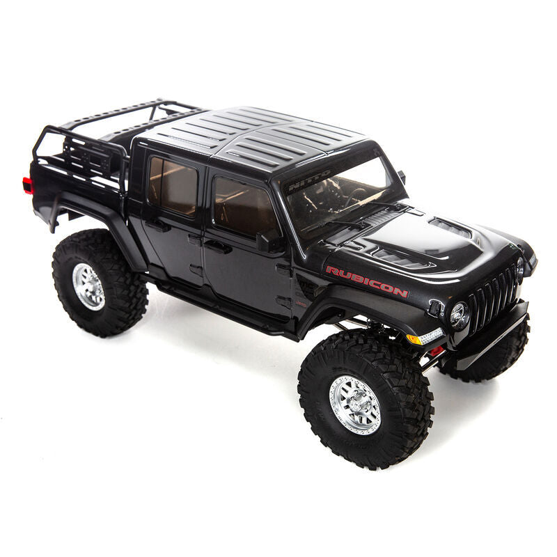 アキシャル 1/10 SCX10 III ジープ JT グラディエーター 4X4 ロッククローラー ポータル付き RTR、グレー