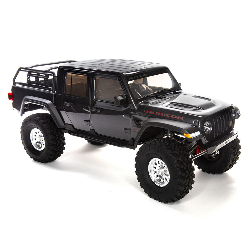 アキシャル 1/10 SCX10 III ジープ JT グラディエーター 4X4 ロッククローラー ポータル付き RTR、グレー