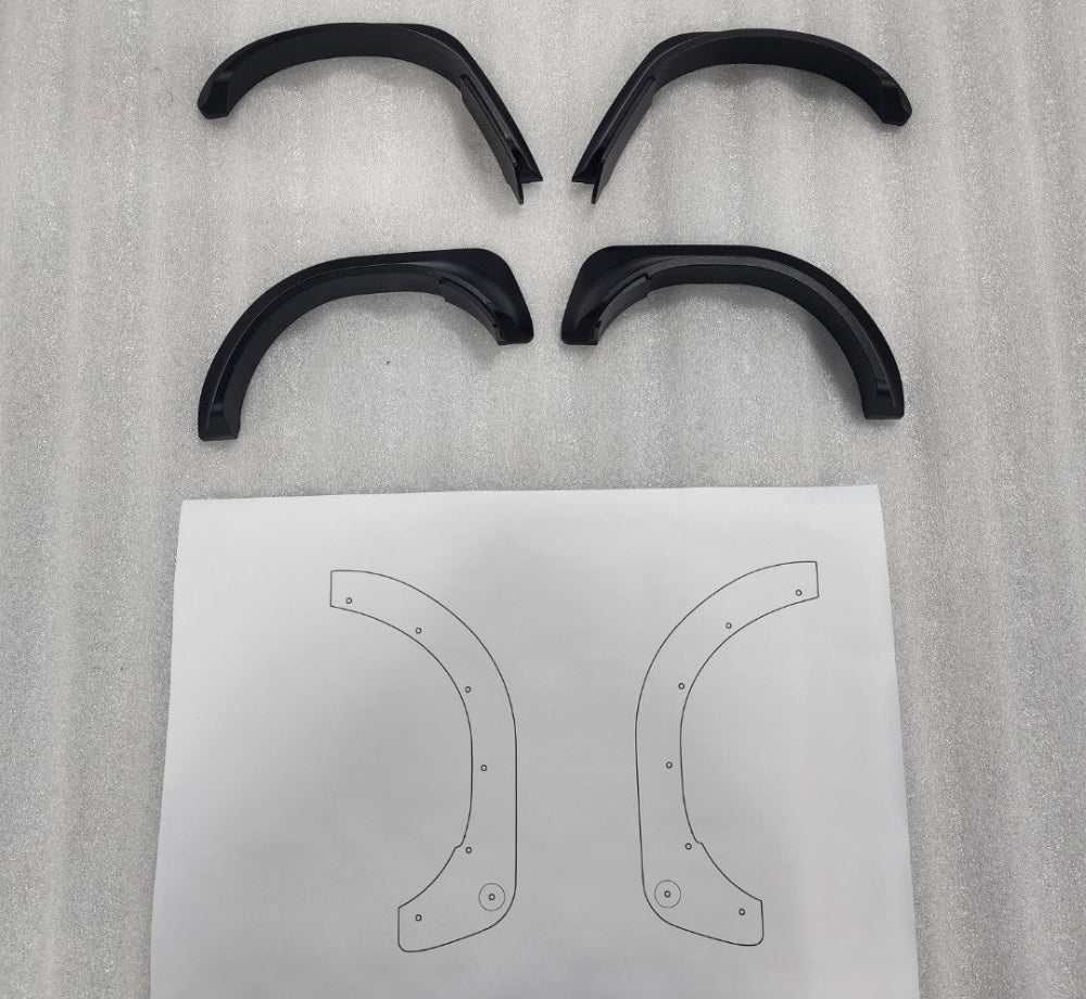 H-TECH 1/10 トラクサス TRX4適合 ブロンコ アルミメタルフェンダー フレア "ラプタータイプ"