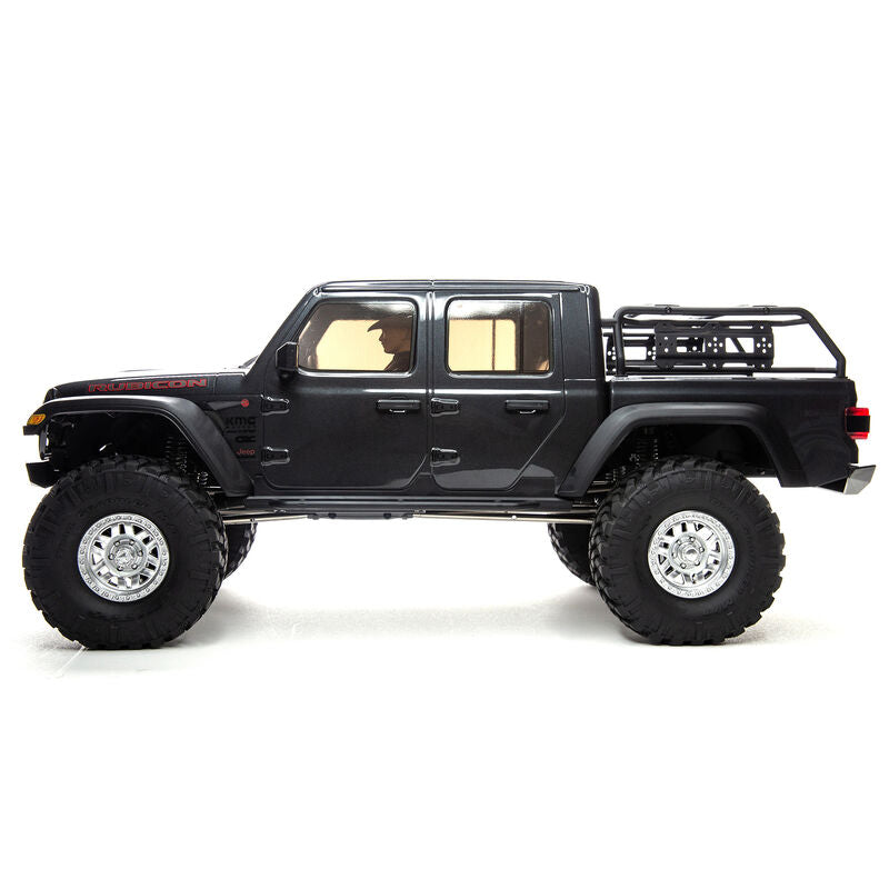 アキシャル 1/10 SCX10 III ジープ JT グラディエーター 4X4 ロッククローラー ポータル付き RTR、グレー
