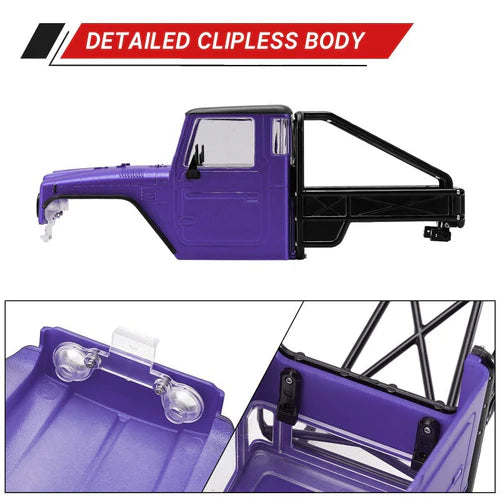 1/18 TRX4M ディフェンダー ブロンコ用 IR40 ハーフトラック ハードプラスチックボディ ケージ付き IR40(各色)