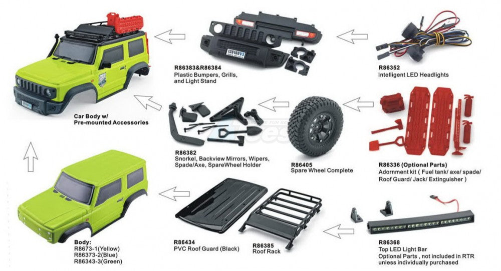 RGT 1/10 ロック クルーザー RTR グリーン 136100V3G