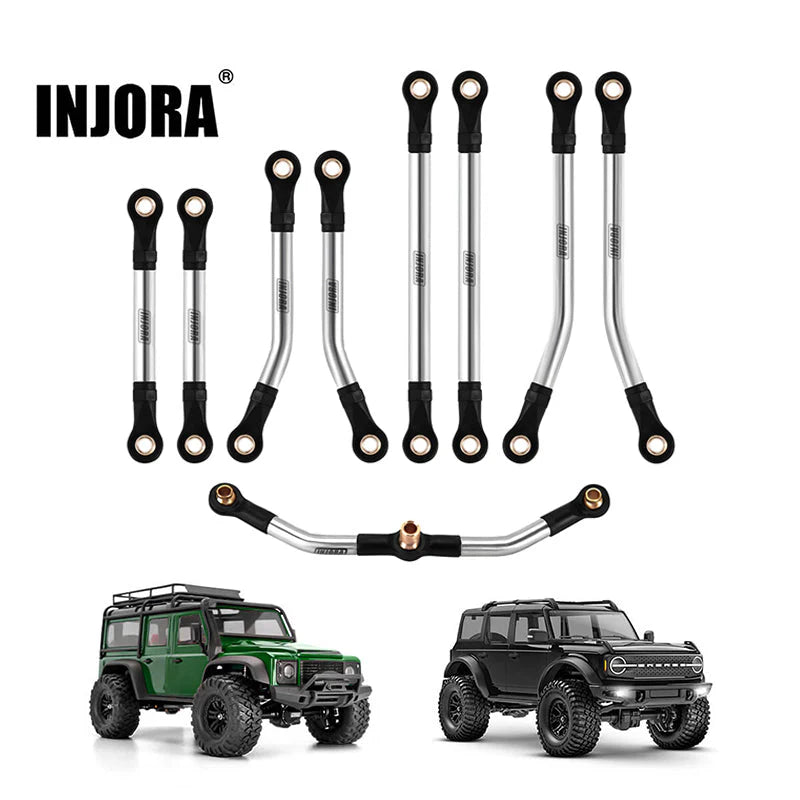 1/18 TRX4M ディフェンダー ブロンコ用 ステンレススチール製ハイクリアランスリンクセット (シャーシリンクとステアリングリンク)