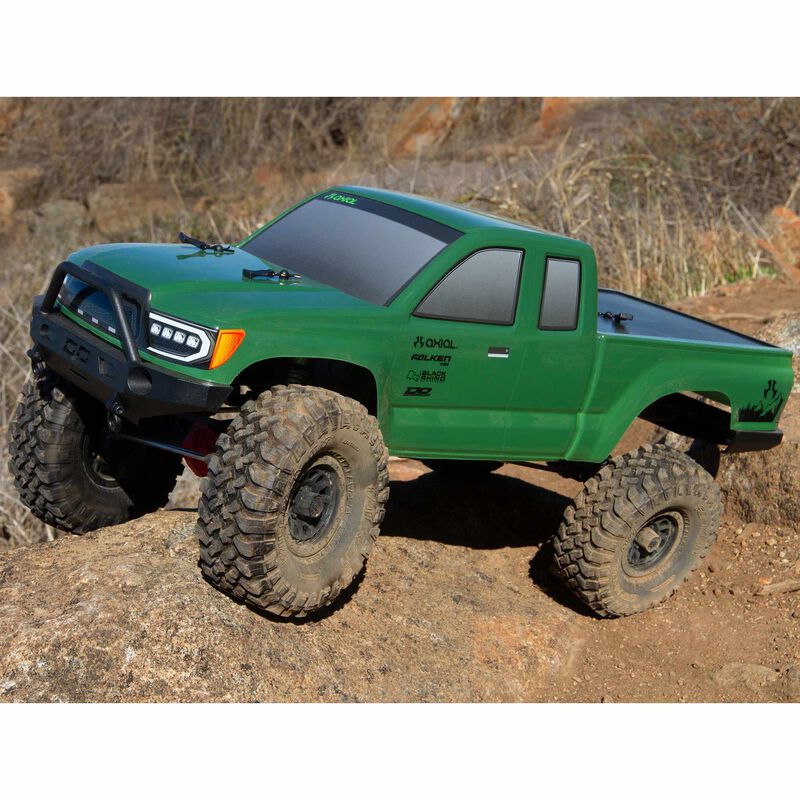 アキシャル1/10 SCX10 III ベースキャンプ 4X4 ロッククローラー ブラシモーター仕上げ RTR、グリーン