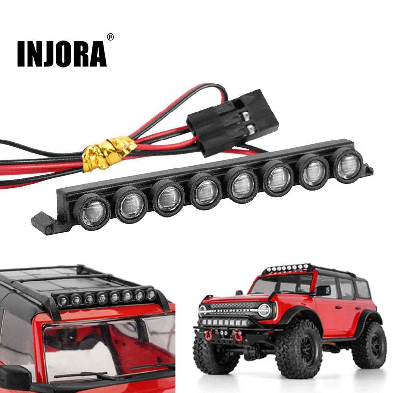 1/18 TRX4M ブロンコ用 ナイロン成形 8LED ルーフライトバー