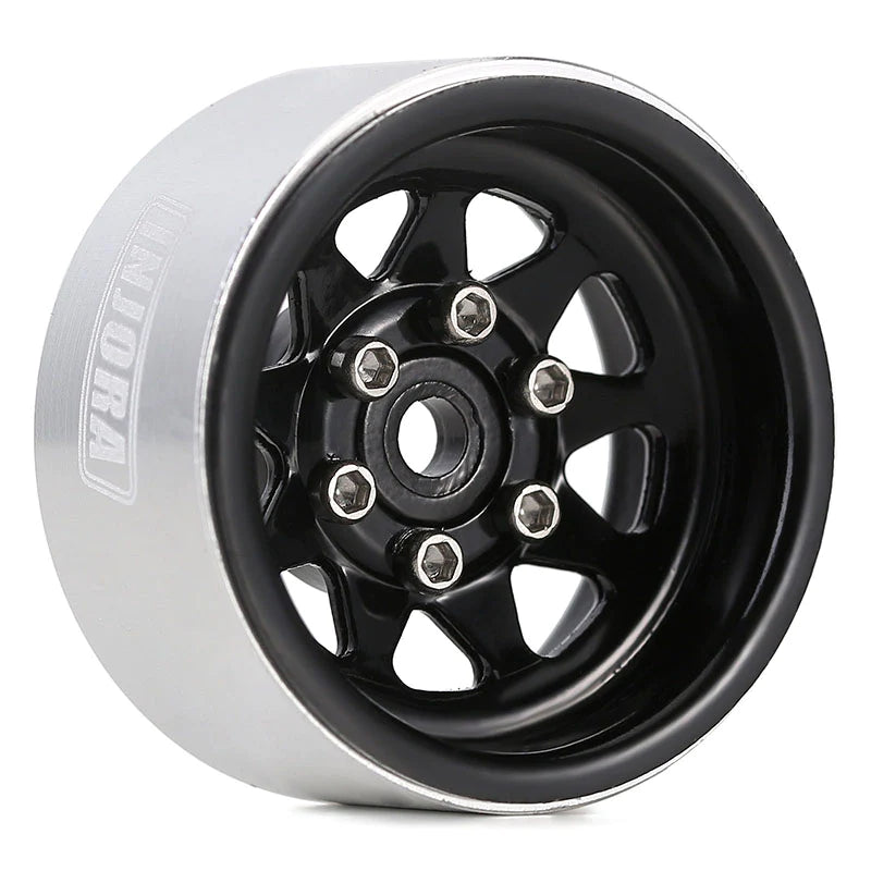 1/18~1/24 TRX4M SCX24 FCX24 ミニクローラー用 1.0 インチ スタンプ ディープディッシュスチール ホイール リム (4本) マイナスオフセット 3.78mm (W1004)