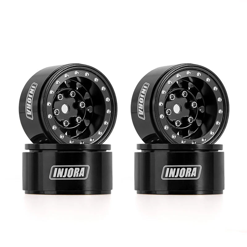 1/24 RCクローラー用 1.0インチ ネガティブオフセット 2.85mm ビードロックアルミホイールリム (4個) YQW-1009(各色)