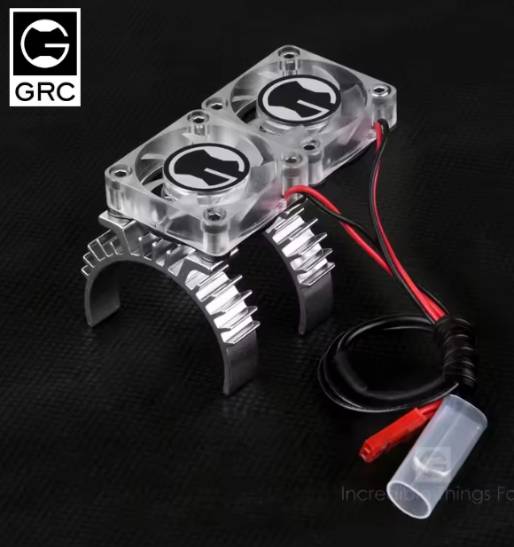 GRC サーマルスイッチ付きモーターヒートシンク,2つの冷却ファン付き 540 550 trx4,trx6,scx10 d110 GAX0059