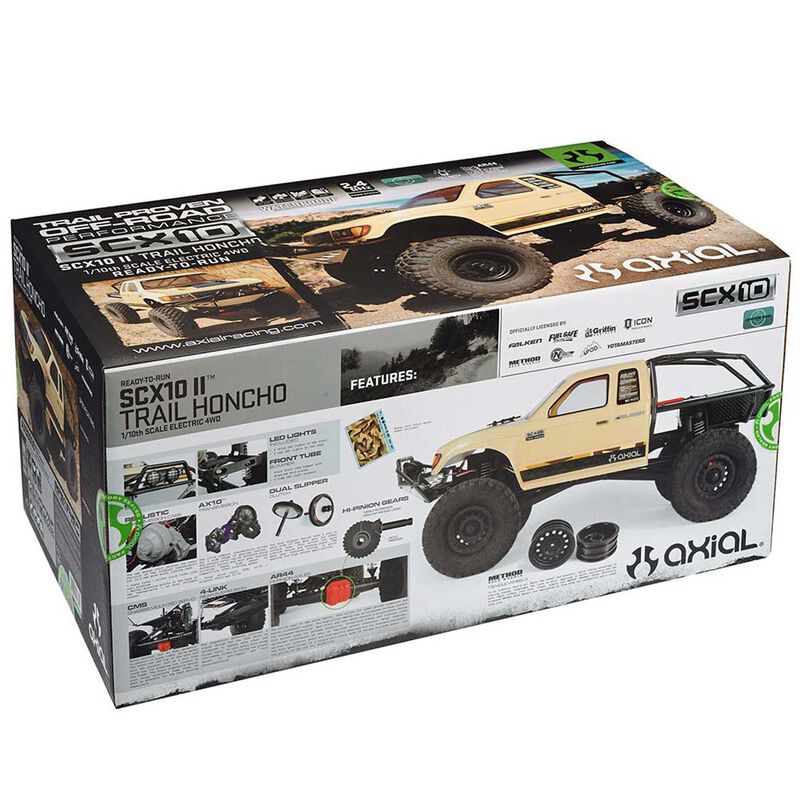 アキシャル 1/10 SCX10 II トレイルホンチョ 4WD ロッククローラー ブラシモーター付き RTR