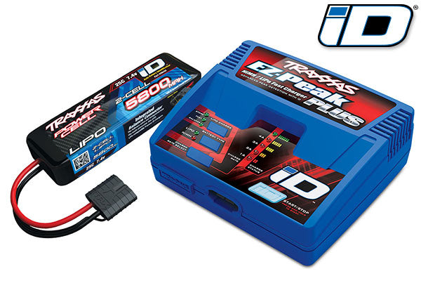 トラクサス リポバッテリー2S (1本)&充電器セット 1/10モデル用 2S~3Sまで使用可能 #2970(1台)+2843X(1本) 2992