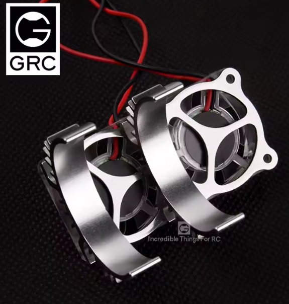 GRC サーマルスイッチ付きモーターヒートシンク,2つの冷却ファン付き 540 550 trx4,trx6,scx10 d110 GAX0059