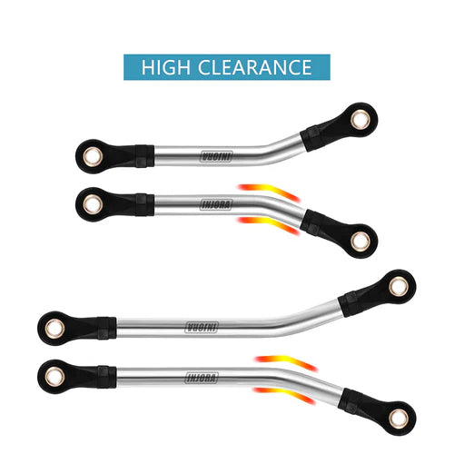 1/18 TRX4M ディフェンダー ブロンコ用 ステンレススチール製ハイクリアランスリンクセット (シャーシリンク)