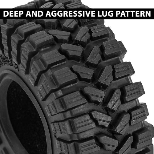 1/18~1/24 TRX4M SCX24 FCX24 ミニクローラー用 1.0インチ キング トレッカー A/T タイヤ (4本)(スーパーソフトラバー) (62*22mm) (T1014)