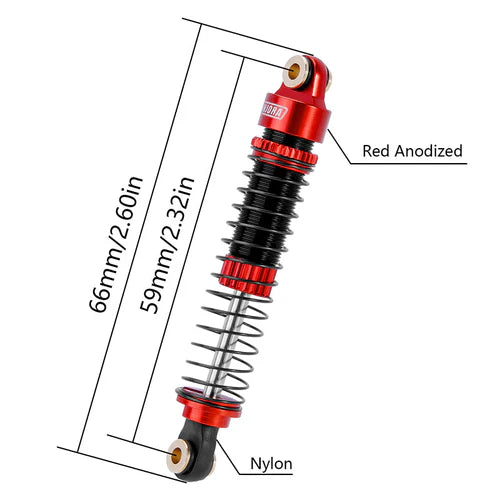 1/18 TRX4M用 サスペンション 59mmロングスレッドオイルショック (4本) 各色