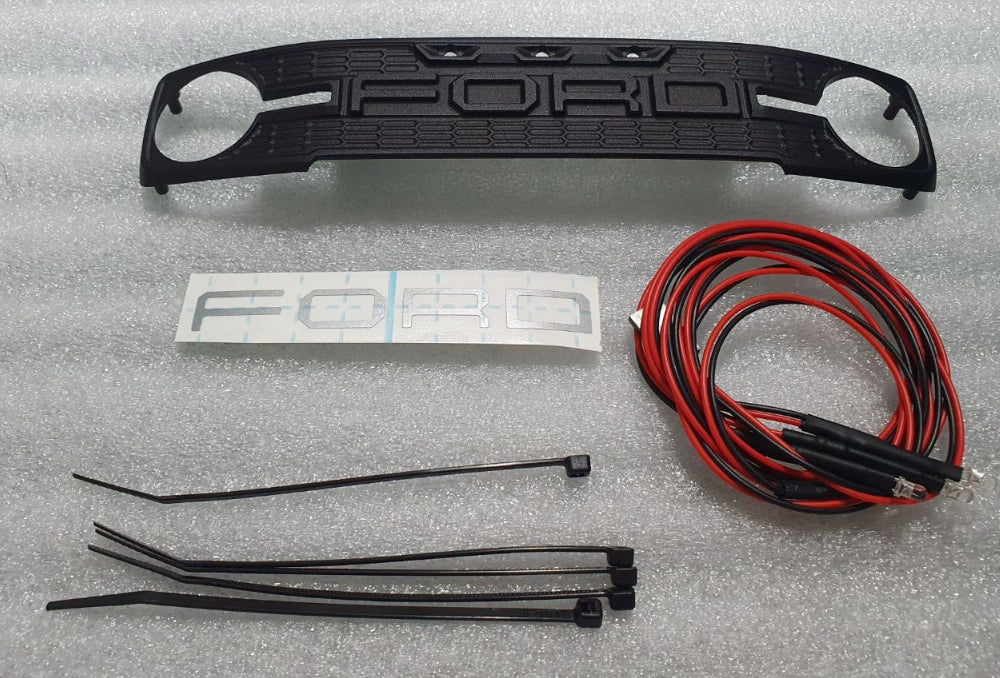 H-TECH 1/10 トラクサス TRX4適合 ブロンコ アルミメタルグリル「LED付」(ラプタータイプ)