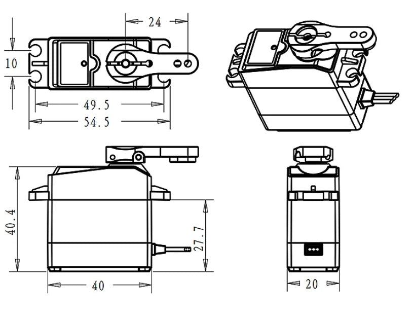 メタルギアデジタルサーボPRO 20~30KG ハイトルク、ハイスピード仕様 メタルサーボホーン(25T)付き 防水 180度 1/10クローラー ツーリングカー ドリフト ロボット等