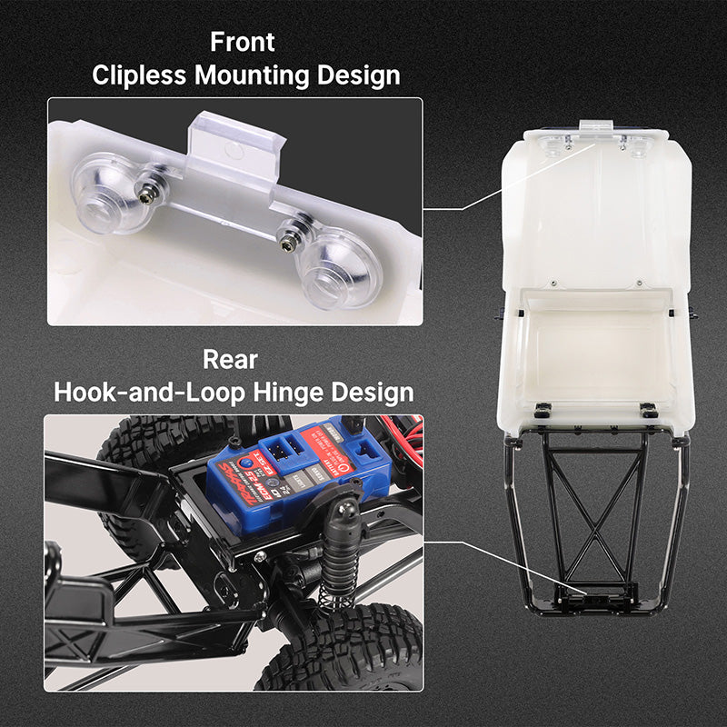 1/18 TRX4M ディフェンダー ブロンコ用 IR40 ハーフトラック ハードプラスチックボディ ケージ付き IR40(各色)