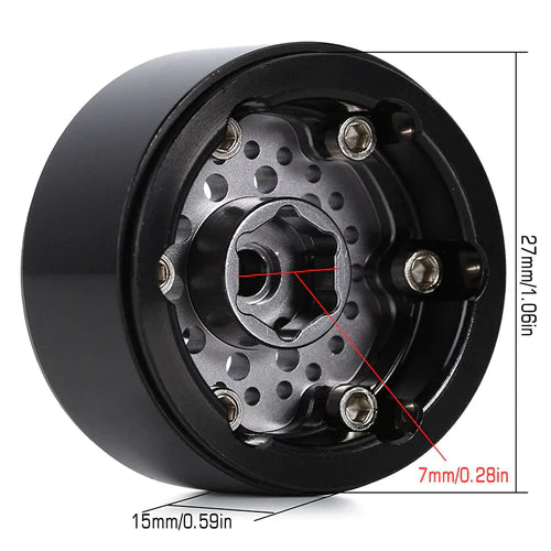 1/18~1/24 ミニクローラー用 1.0 インチ ホイール CNC アルミニウム ビードロック ホイール リム (4) (W1001)