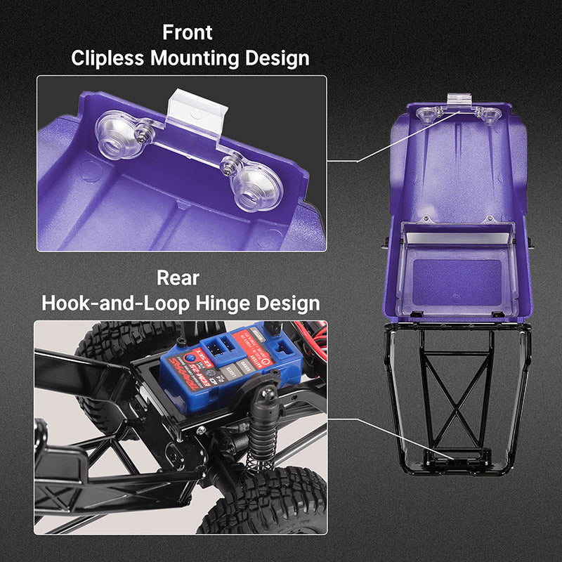 1/18 TRX4M ディフェンダー ブロンコ用 IR40 ハーフトラック ハードプラスチックボディ ケージ付き IR40(各色)