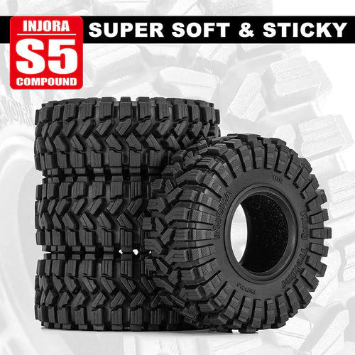 1/18~1/24 TRX4M SCX24 FCX24 ミニクローラー用 1.0インチ キング トレッカー A/T タイヤ (4本)(スーパーソフトラバー) (62*22mm) (T1014)