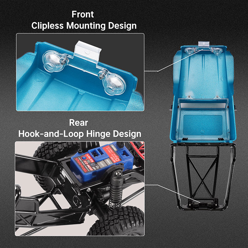 1/18 TRX4M ディフェンダー ブロンコ用 IR40 ハーフトラック ハードプラスチックボディ ケージ付き IR40(各色)