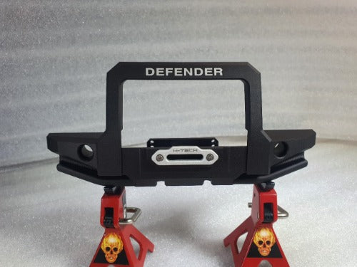 H-TECH 1/10 トラクサス TRX4適合 ランドローバー ディフェンダー アルミニウム メタル フロント バンパー(LED付き)