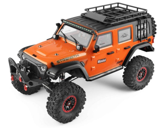 WLtoys 1:10 RCカー STRENGTH RTR 1/10 2.4G 4WD RCカー ロッククローラー オフロード クライミングトラック フルプロポーショナルLEDライト車両モデル ジープ Jeep オレンジ 104010