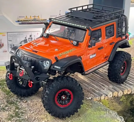 WLtoys 1:10 RCカー STRENGTH RTR 1/10 2.4G 4WD RCカー ロッククローラー オフロード クライミングトラック フルプロポーショナルLEDライト車両モデル ジープ Jeep オレンジ 104010