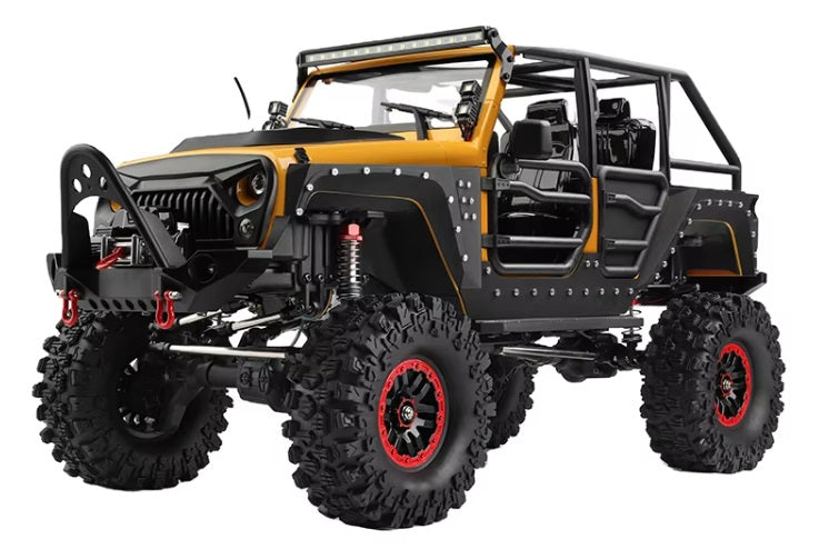 WLtoys 1:10 RCカー CLIMBING RTR 1/10 2.4G 4WD RCカー ロッククローラー オフロード クライミングトラック フルプロポーショナルLEDライト車両モデル ジープ Jeep イエロー 104026