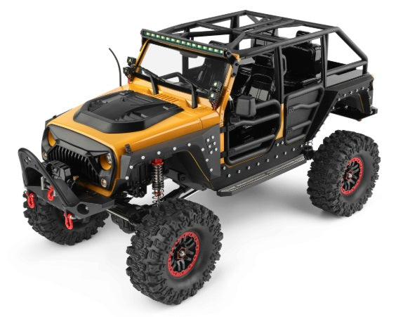 WLtoys 1:10 RCカー CLIMBING RTR 1/10 2.4G 4WD RCカー ロッククローラー オフロード クライミングトラック フルプロポーショナルLEDライト車両モデル ジープ Jeep イエロー 104026