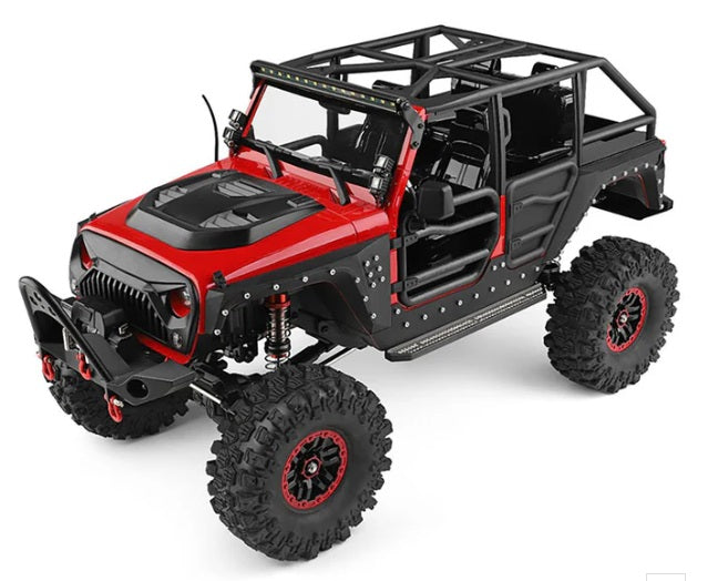 WLtoys 1:10 RCカー CLIMBING RTR 1/10 2.4G 4WD RCカー ロッククローラー オフロード クライミングトラック フルプロポーショナルLEDライト車両モデル ジープ Jeep レッド 104026