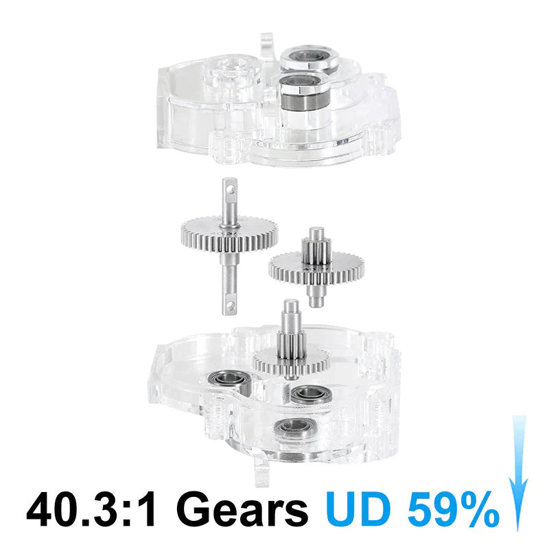 1/18 TRX4M用 アクリルハウジング付きトランスミッション