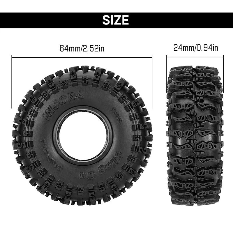 INJORA 1.0" 64*24mm 粘着タイヤ (T1020)
