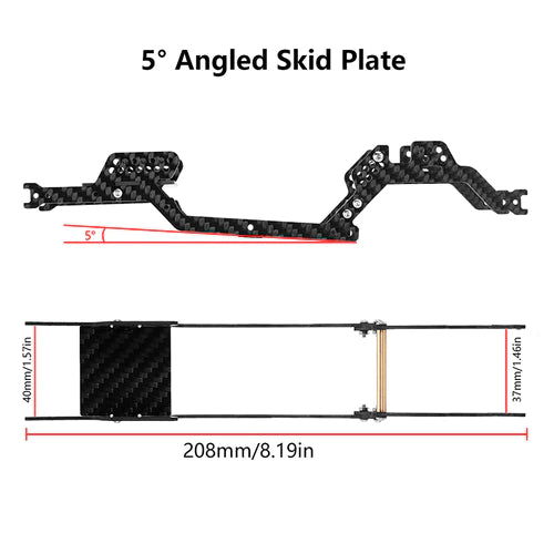 1/18 TRX4M ブロンコ用LCG カーボンファイバー シャーシ キット 5° アングル フレーム ガーダー