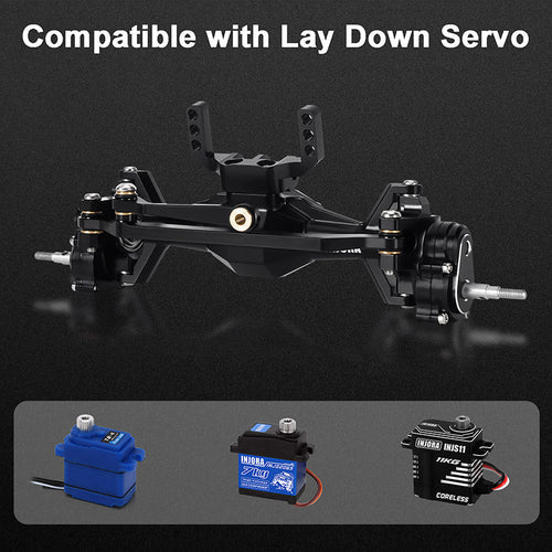 1/18 TRX4M用 +5mm ダイヤモンドポータルアクスル、レイダウンサーボマウント&リンク付き 4M-104(各色)