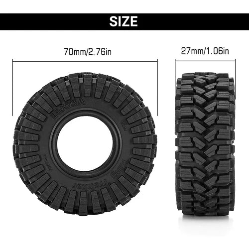 1/18~1/24 TRX4M SCX24 FCX24 ミニクローラー用 1.0インチ キング トレッカー A/T タイヤ (4本)(スーパーソフトラバー) (62*22mm) (T1014)