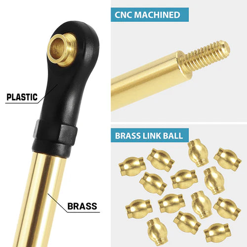 1/18 TRX4M ディフェンダー ブロンコ用 真鍮製 ハイクリアランスリンクセット 8個入り