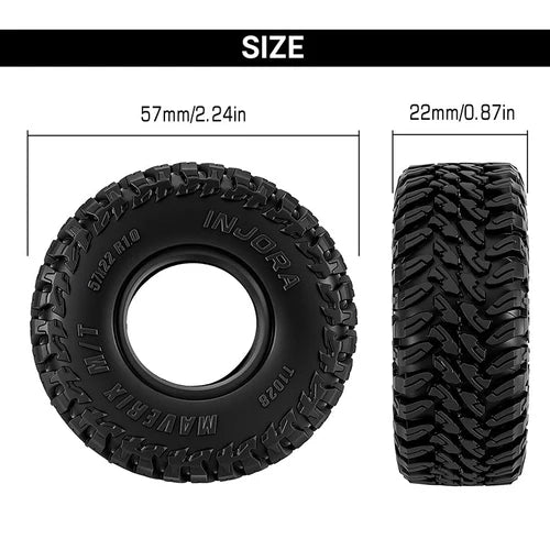 INJORA 1.0" 57*22mm MAVEIX M/T タイヤ (T1028)